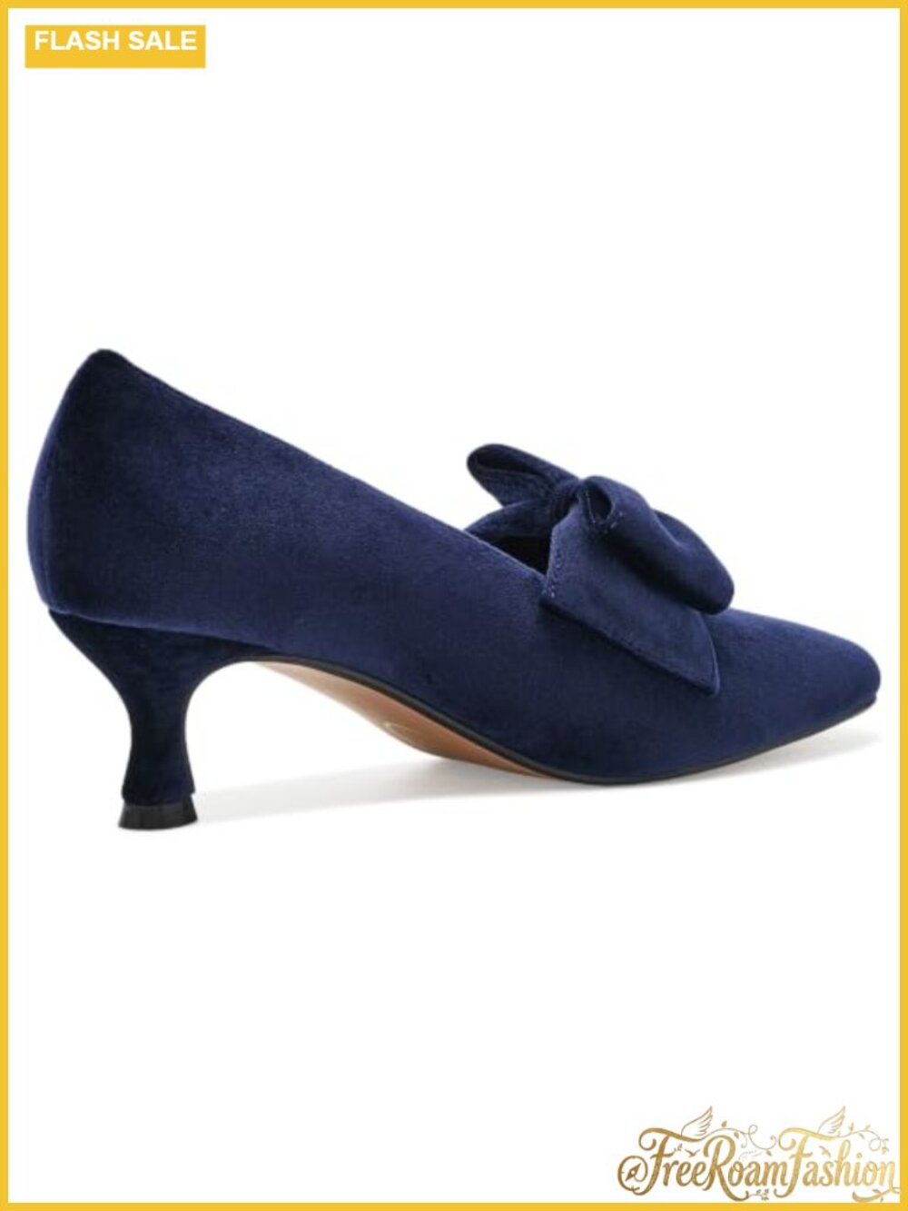 Kitten Heel Sandals Velvet Pull-On Dress Shoes - Picture 3 of 6